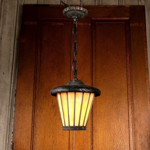 9" Antique Cast Iron Pendant Light Fixture