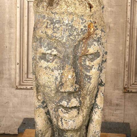 #54108 Vintage Cast Concrete Bust Garden Statue image 3