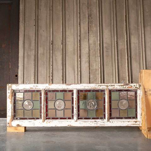 #54123 39x12 Antique Colored Leaded Glass Window image 6