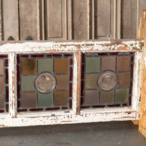 #54123 39x12 Antique Colored Leaded Glass Window image 8