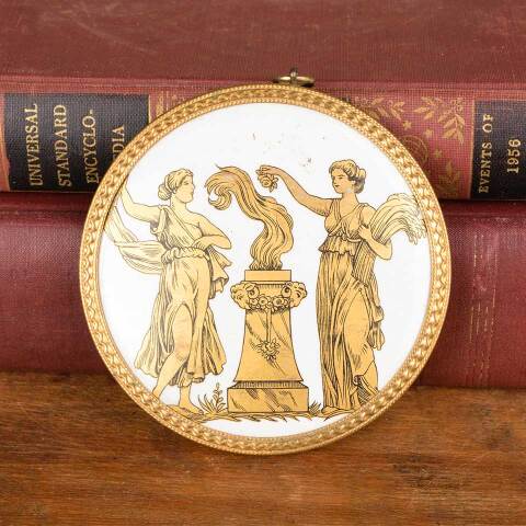 #54135 Set of 3 Enameled Plaster & Brass Medallions image 5