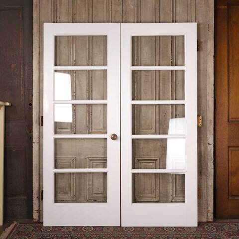 #54145 59x79 Salvaged Vintage 5 Lite French Doors image 5