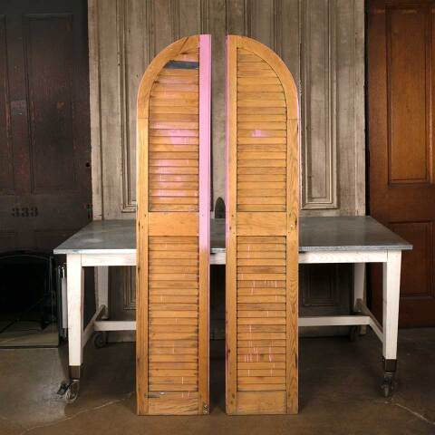 #54151 29x75 Antique Arched Top Wood Shutters image 5