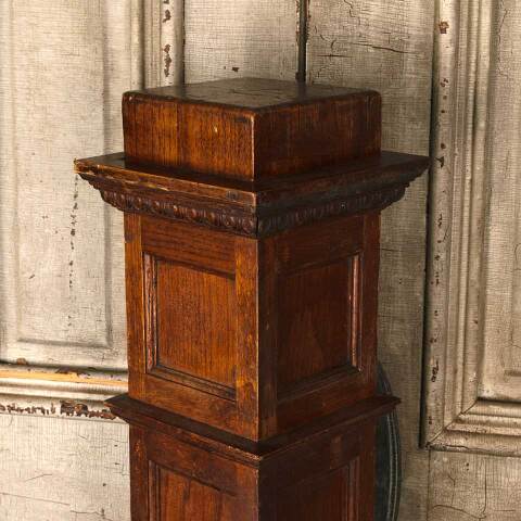 #54165 50" Antique Oak Wood Staircase Newel Post image 6