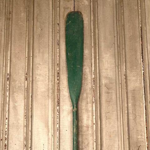 #54180 Antique Painted Wood Boat Oar image 3