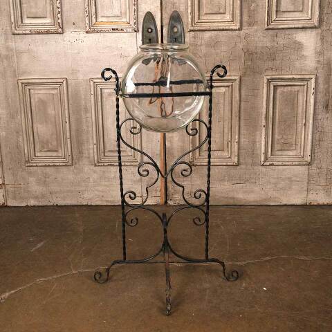 #54182 Antique Fishbowl & Wrought Iron Stand image 8