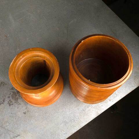 #54184 Two Piece Turned Wood Vase image 6