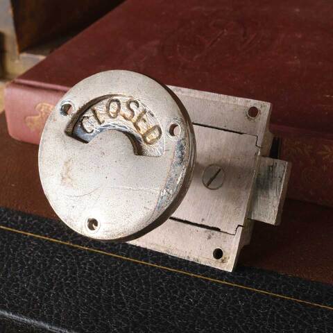 #54188 Vintage Bathroom Stall Door Lock Hardware image 2