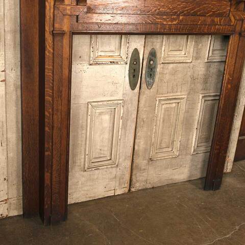 #54192 60x69 Salvaged Antique Oak Fireplace Mantel image 3