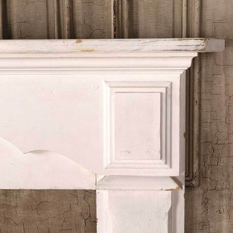 #54216 60x52 Antique Painted Wood Fireplace Mantel image 5