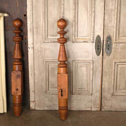 #54234 5x47 Salvaged Antique Turned Wood Bedpost image 7