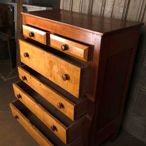 #54254 Antique Curly Maple Dresser image 2