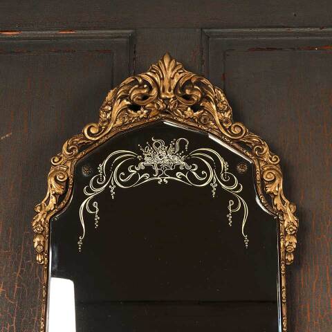 #54256 17x31 Ornate Antique Wood & Gesso Mirror image 2