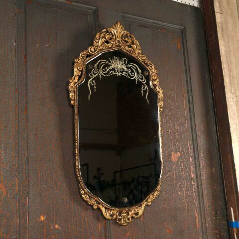 #54256 17x31 Ornate Antique Wood & Gesso Mirror image 7