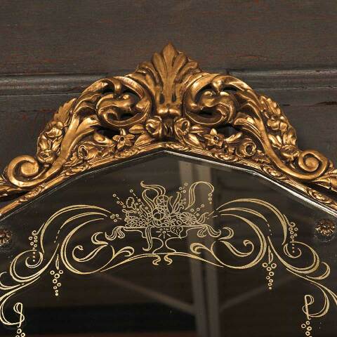 #54257 17x31 Antique Ornate Wood & Gesso Mirror image 6