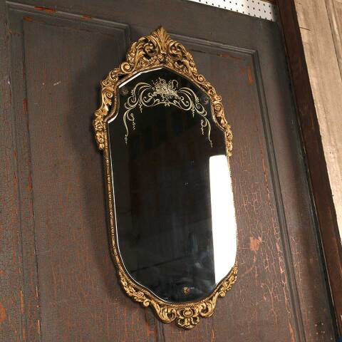 #54257 17x31 Antique Ornate Wood & Gesso Mirror image 7