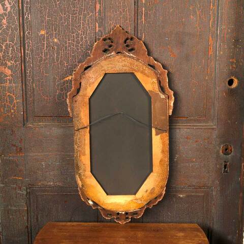 #54257 17x31 Antique Ornate Wood & Gesso Mirror image 8