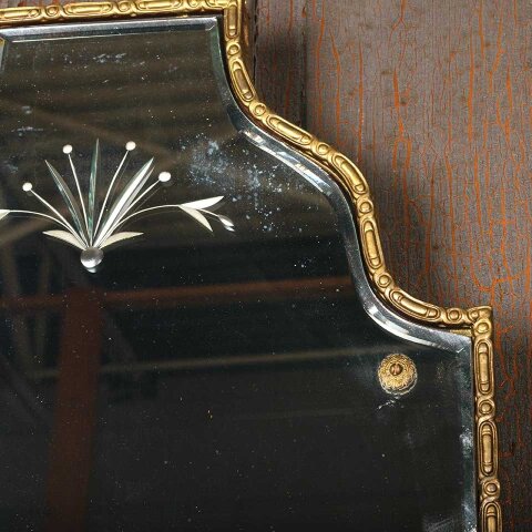 #54259 15x33 Antique Etched Glass Wall Mirror image 5