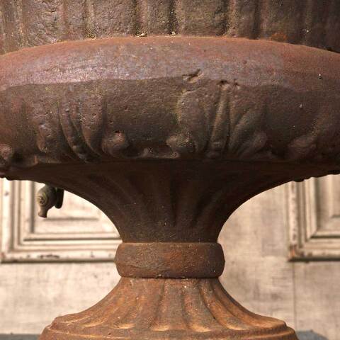#54299 21" Antique Cast Iron Garden Urn Planter image 3