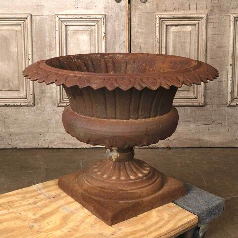 #54299 21" Antique Cast Iron Garden Urn Planter image 4