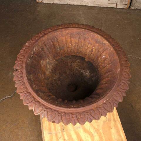 #54299 21" Antique Cast Iron Garden Urn Planter image 8