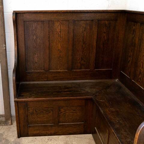 #54323 Salvaged Oak Built-In Snug Corner Bench Seat image 2