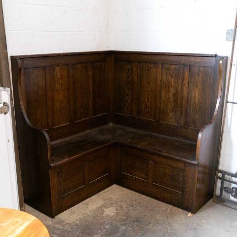 #54323 Salvaged Oak Built-In Snug Corner Bench Seat image 3