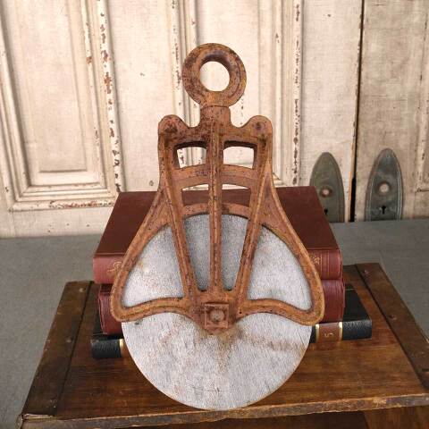 #54334 Salvaged Antique Wood & Metal Barn Pulley image 6