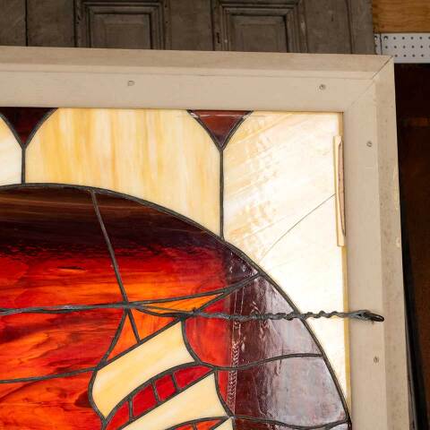 #54345 32x40 Vintage Nautical Stained Glass Window image 8