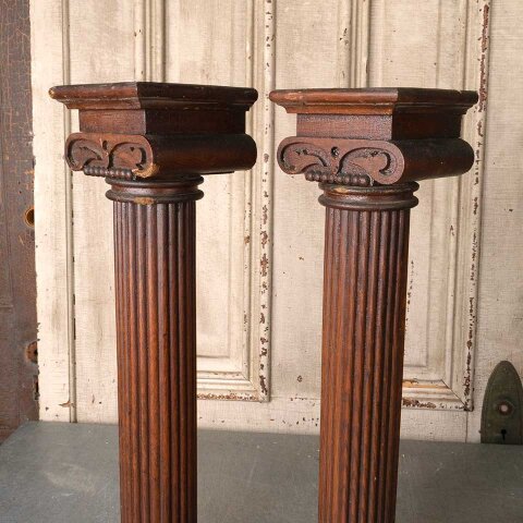 #54359 23" Antique Oak Furniture / Mantel Columns image 4