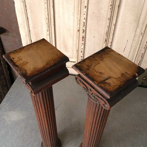 #54359 23" Antique Oak Furniture / Mantel Columns image 5
