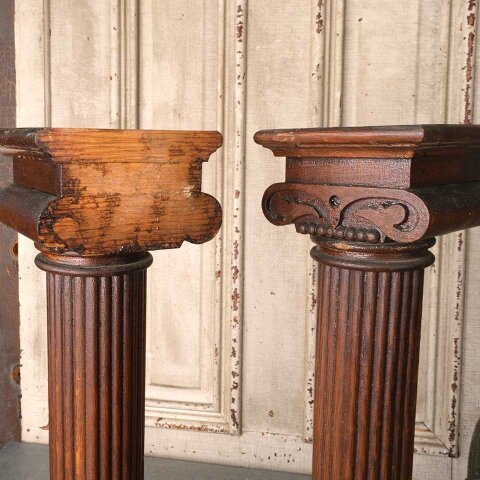 #54359 23" Antique Oak Furniture / Mantel Columns image 6