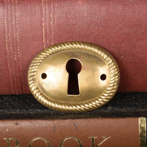 Vintage Brass Furniture Keyhole Escutcheon