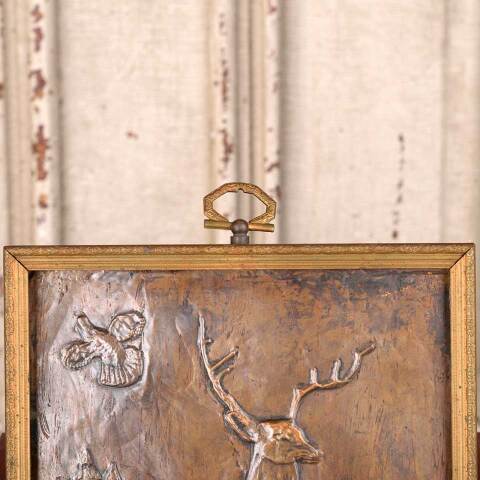 #54388 Antique Hammered Metal Stag Wall Hanging image 5