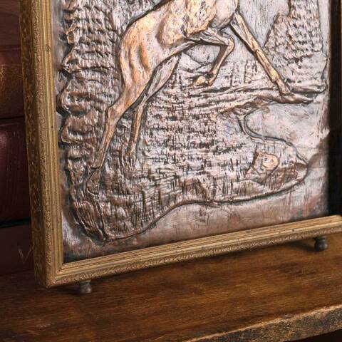 #54388 Antique Hammered Metal Stag Wall Hanging image 7