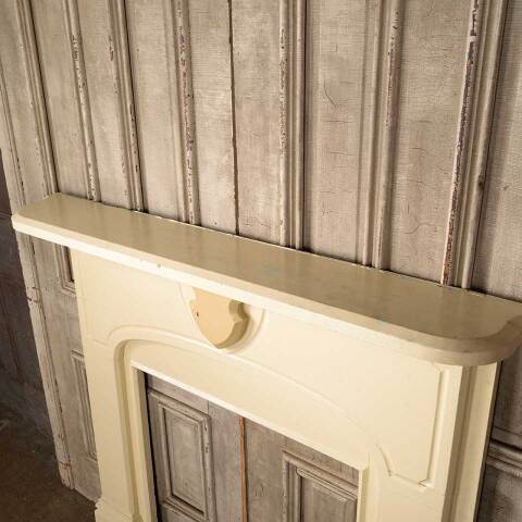 #54416 53x49 Antique Painted Wood Fireplace Mantel image 5