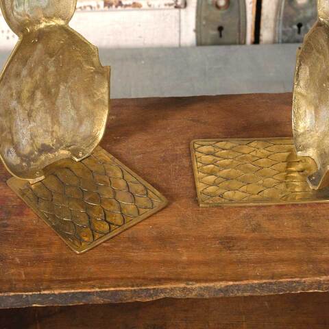 #54430 Set of 2 Vintage Brass Pineapple Bookends image 4