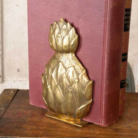 #54430 Set of 2 Vintage Brass Pineapple Bookends image 5