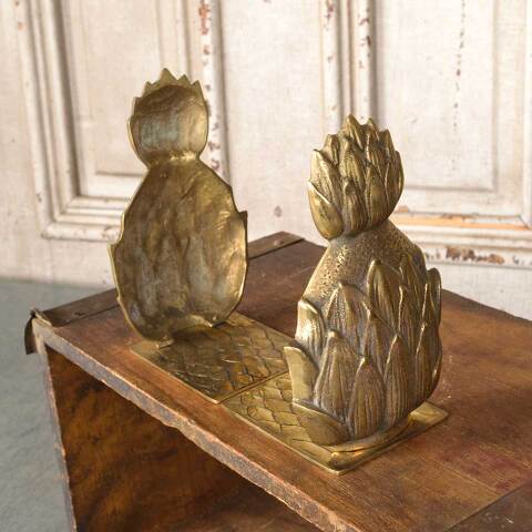 #54430 Set of 2 Vintage Brass Pineapple Bookends image 6