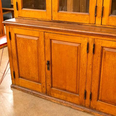 #54438 Large Antique Oak Storage & Display Cabinet image 2