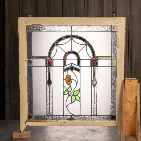 #54439 30x34 Antique Floral Stained Glass Window image 7