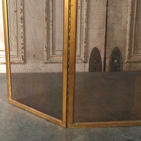 #54454 Vintage Folding Brass Fireplace Screen image 3