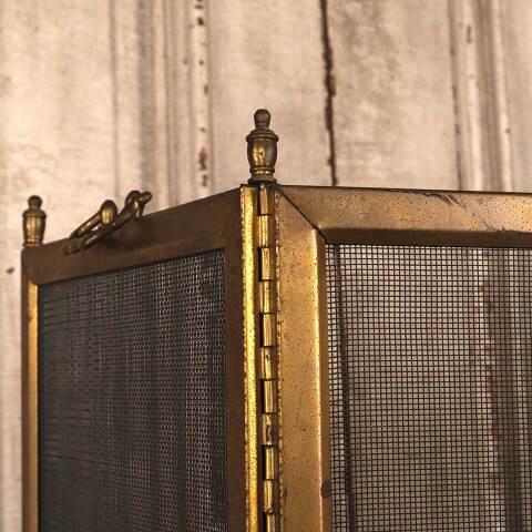#54454 Vintage Folding Brass Fireplace Screen image 8