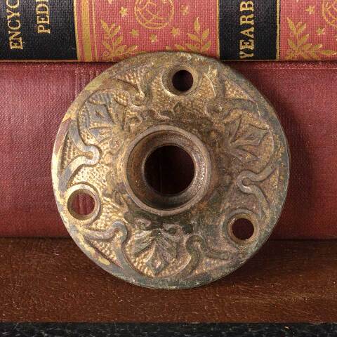 #54495 2" Antique Ornate Cast Iron Doorknob Rosette image 2