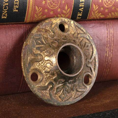 #54495 2" Antique Ornate Cast Iron Doorknob Rosette image 3