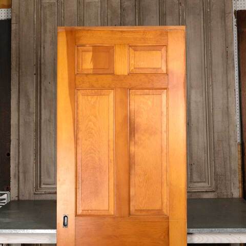 #54523 30x80 Salvaged 6 Panel Wood Pocket Door image 2