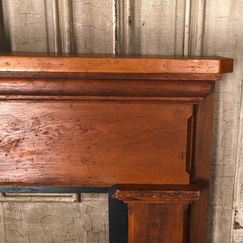#54526 65x54 Antique Wood Fireplace Mantel image 6