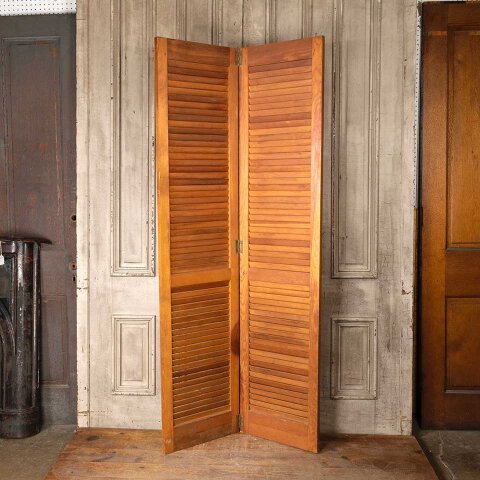 #54529 36x80 Vintage Wood Louvered Bifold Doors image 6