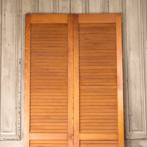 #54529 36x80 Vintage Wood Louvered Bifold Doors image 2