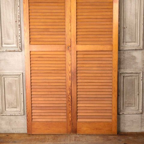 #54529 36x80 Vintage Wood Louvered Bifold Doors image 3